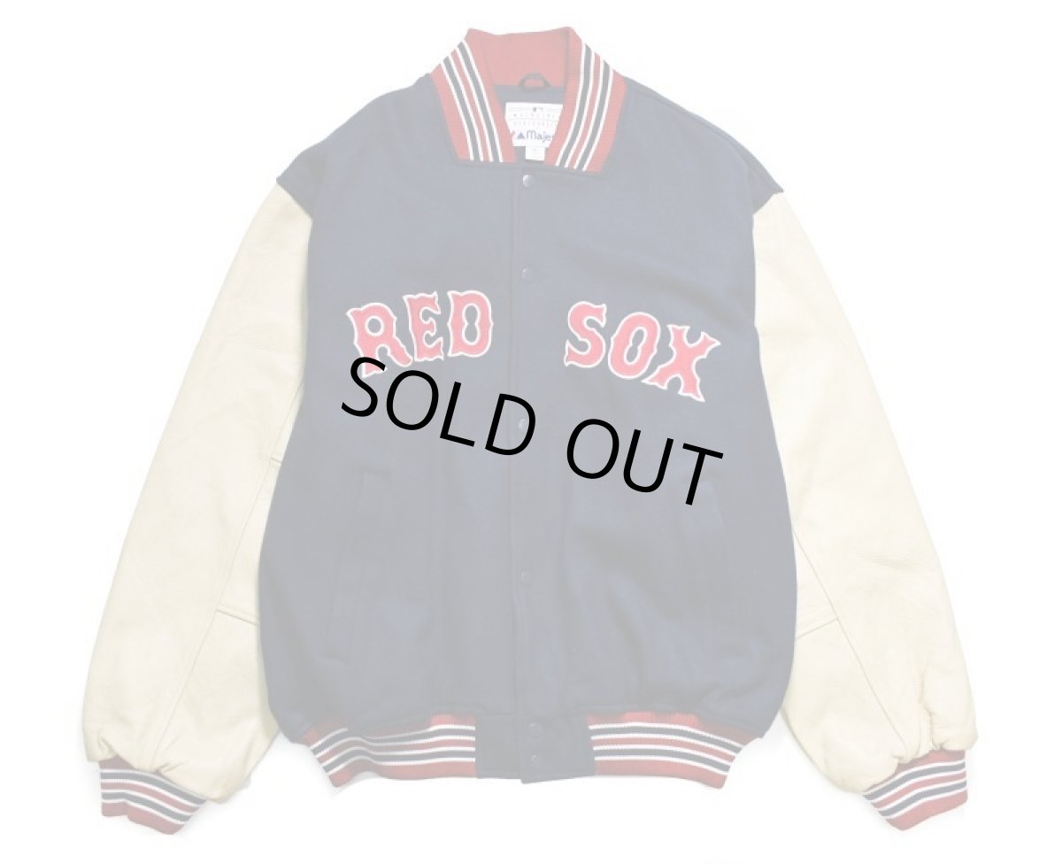 画像1: Deadstock Melton/Leather Varsity Jacket "Boston Red Sox" (1)