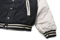 画像3: Deadstock Tri Mountain Denim Varsity Jacket #7700 Black/Khaki (3)