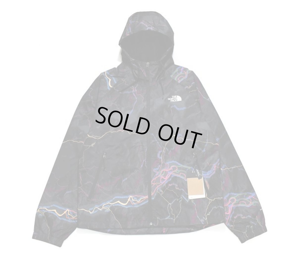 画像1: The North Face Novelty Rain Hoodie TNF Black Trail Glow Print ノースフェイス (1)