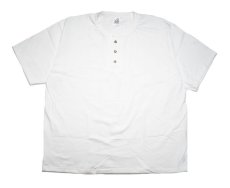 画像2: Cal Cru Oversized S/S 3Button Henley T-Shirt White カルクルー (2)