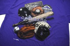 画像2: Deadstock MLB S/S Print Tee "Colorado Rockies" made in USA (2)