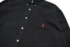 画像2: Used Ralph Lauren B/D Shirt Black Over Dye ラルフローレン (2)