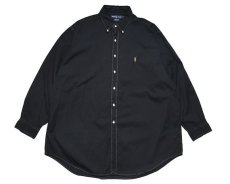 画像1: Used Ralph Lauren B/D Shirt "Yarmouth" Black Over Dye ラルフローレン (1)