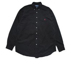 画像1: Used Ralph Lauren B/D Shirt Black Over Dye ラルフローレン (1)