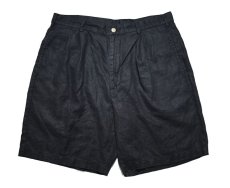 画像1: Used Jos.A.Bank Pleated Linen Shorts Black (1)