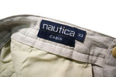 画像5: Used Nautica Pleated Linen Shorts Khaki (5)