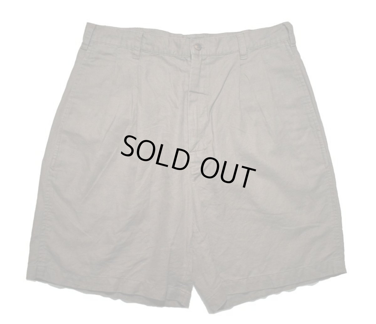 画像1: Used Chaps Pleated Linen Shorts Brown (1)