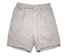画像1: Used Nautica Pleated Linen Shorts Khaki (1)