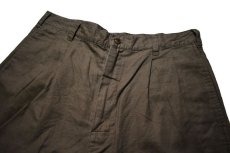 画像2: Used Chaps Pleated Linen Shorts Brown (2)