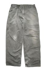 画像1: Used Carhartt Duck Carpenter Pants Moss カーハート (1)