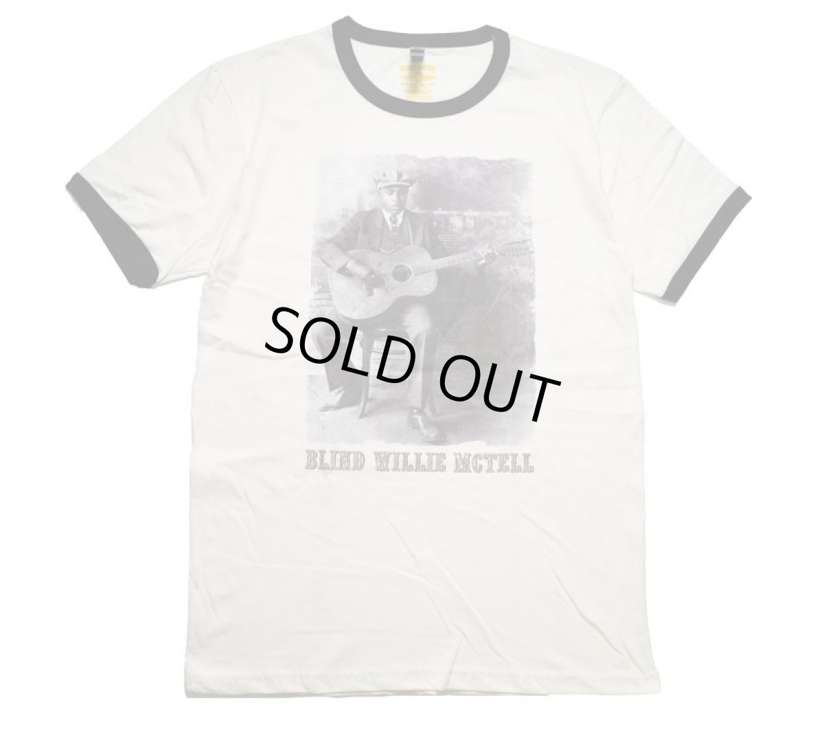 画像1: Bluescentric Blind Willie Mctell Ringer T-Shirt Natural/Black  (1)