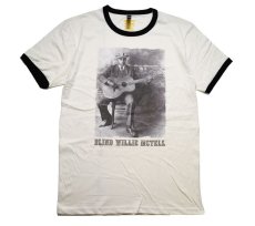 画像1: Bluescentric Blind Willie Mctell Ringer T-Shirt Natural/Black  (1)