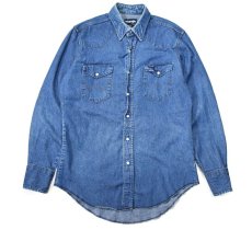 画像1: Used Wrangler Denim Western shirt made in USA (1)