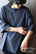 画像5: Cal Cru Oversized S/S Border T-Shirt Navy カルクルー (5)