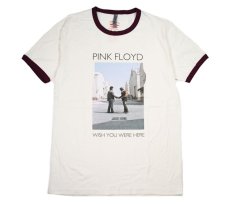 画像1: Bluescentric Pink Floyd Wish You Were Here Ringer T-Shirt Natural/Maroon (1)