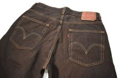 画像4: Deadstock Levi's 569 Denim Pants Cut Off Reactive Dye Brown リーバイス (4)