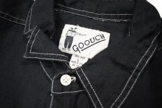 画像4: Deadstock Goouch Single Pocket Long Sleeve Linen Shirt Black Over Dye (4)