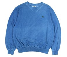 画像1: Used Lacoste Crew Pique Sweat Indigo Dye made in France (1)