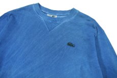 画像2: Used Lacoste Crew Pique Sweat Indigo Dye made in France (2)