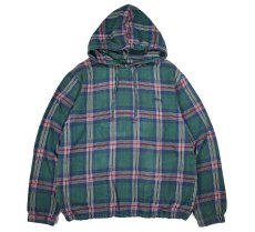 画像1: Used Stussy Plaid Pattern Flannel Hoodie (1)