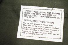 画像9: 60s Deadstock Us Army Cotton Poplin Non Rip Jungle Fatigue Pants Olive (9)