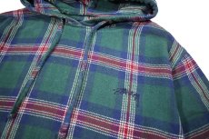 画像2: Used Stussy Plaid Pattern Flannel Hoodie (2)