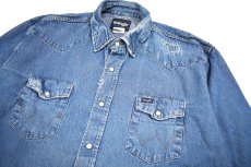 画像2: Used Wrangler Damaged Denim Western shirt (2)