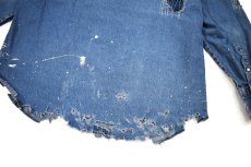 画像7: Used Wrangler Damaged Denim Western shirt (7)