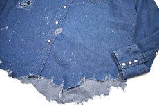 画像3: Used Wrangler Damaged Denim Western shirt (3)