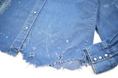 画像3: Used Wrangler Damaged Denim Western shirt (3)