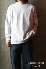 画像5: ONEITA 13oz Heavy Weight Garment Wash L/S T-Shirts Ash (5)