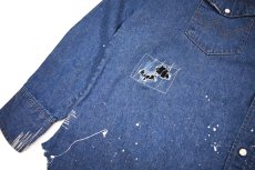 画像4: Used Wrangler Damaged Denim Western shirt (4)