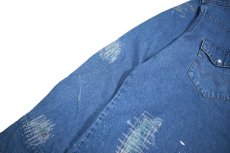 画像4: Used Wrangler Damaged Denim Western shirt (4)