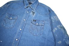 画像2: Used Wrangler Damaged Denim Western shirt (2)