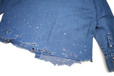 画像7: Used Wrangler Damaged Denim Western shirt (7)