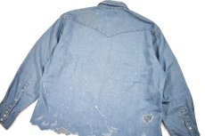 画像6: Used Wrangler Damaged Denim Western shirt (6)