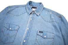 画像2: Used Wrangler Damaged Denim Western shirt (2)