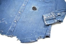 画像3: Used Wrangler Damaged Denim Western shirt (3)