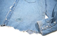 画像3: Used Wrangler Damaged Denim Western shirt (3)