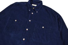 画像2: Used St John's Bay Corduroy Shirt Navy (2)