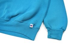 画像3: Used Russell Athletic Blank Sweat Shirt Turquoise made in USA (3)