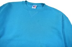 画像2: Used Russell Athletic Blank Sweat Shirt Turquoise made in USA (2)