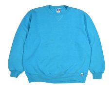 画像1: Used Russell Athletic Blank Sweat Shirt Turquoise made in USA (1)