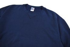 画像2: Used Russell Athletic Blank Sweat Shirt Navy made in USA (2)