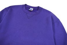 画像2: Used Russell Athletic Blank Sweat Shirt Purple made in USA (2)