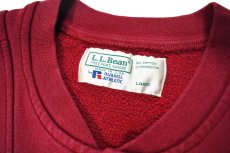 画像4: Used Russell Athletic × L.L.Bean Blank Henley Neck Sweat Shirt Burgundy made in USA (4)