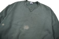 画像2: Used Russell Athletic Damaged Sweat Shirt Moss (2)