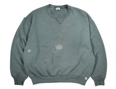 画像1: Used Russell Athletic Damaged Sweat Shirt Moss (1)