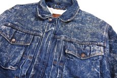 画像2: Used Levi's Denim Bomber Jacket Chemical Wash made in USA リーバイス (2)