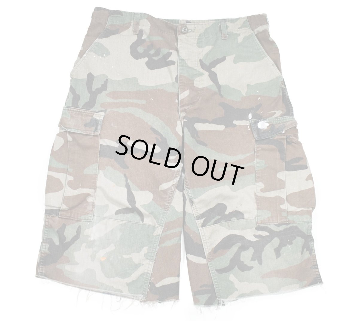 画像1: Used Us Army Non Rip Customized Combat Jorts Woodland Camo (1)